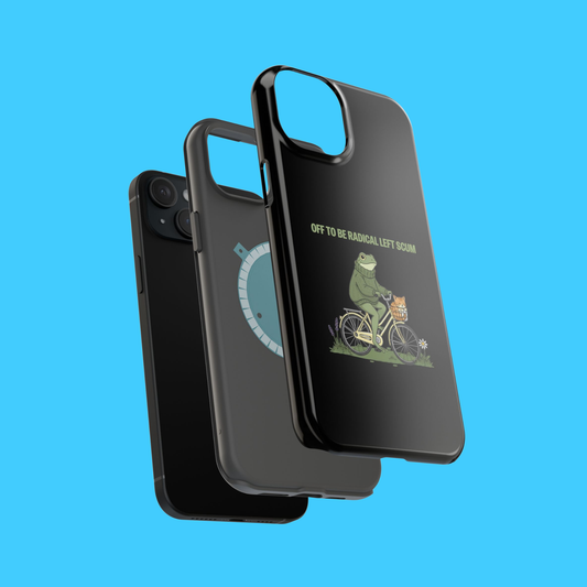 Portland Frog Radical Left Scum Magnetic Phone Case – Dual Layer Impact Resistant Cover | Funny Political Humor MagSafe iPhone & Samsung Case
