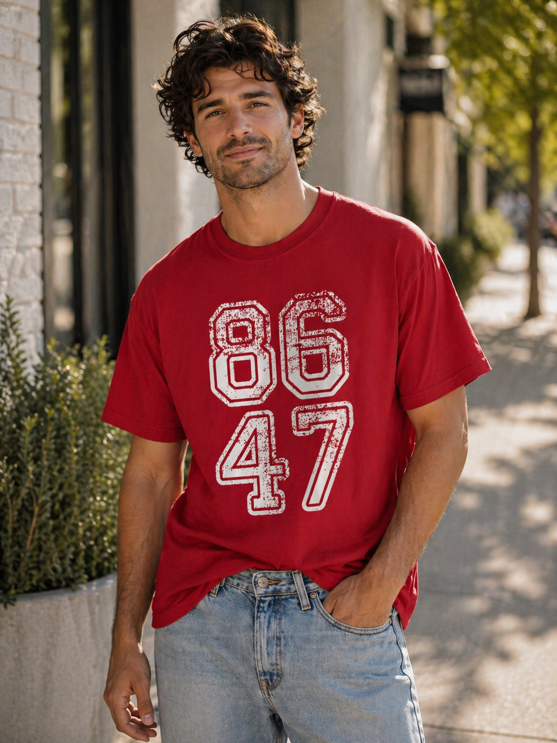 86/47 Distressed Graphic Tee