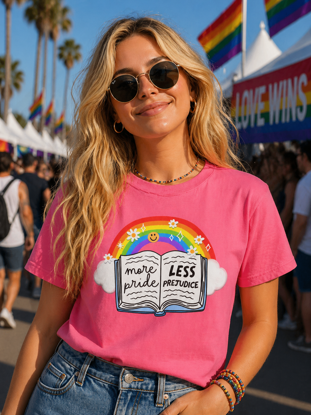 More Pride Less Prejudice T-Shirt – Lightweight Cotton Tee | LGBTQ Pride Activist Statement Shirt