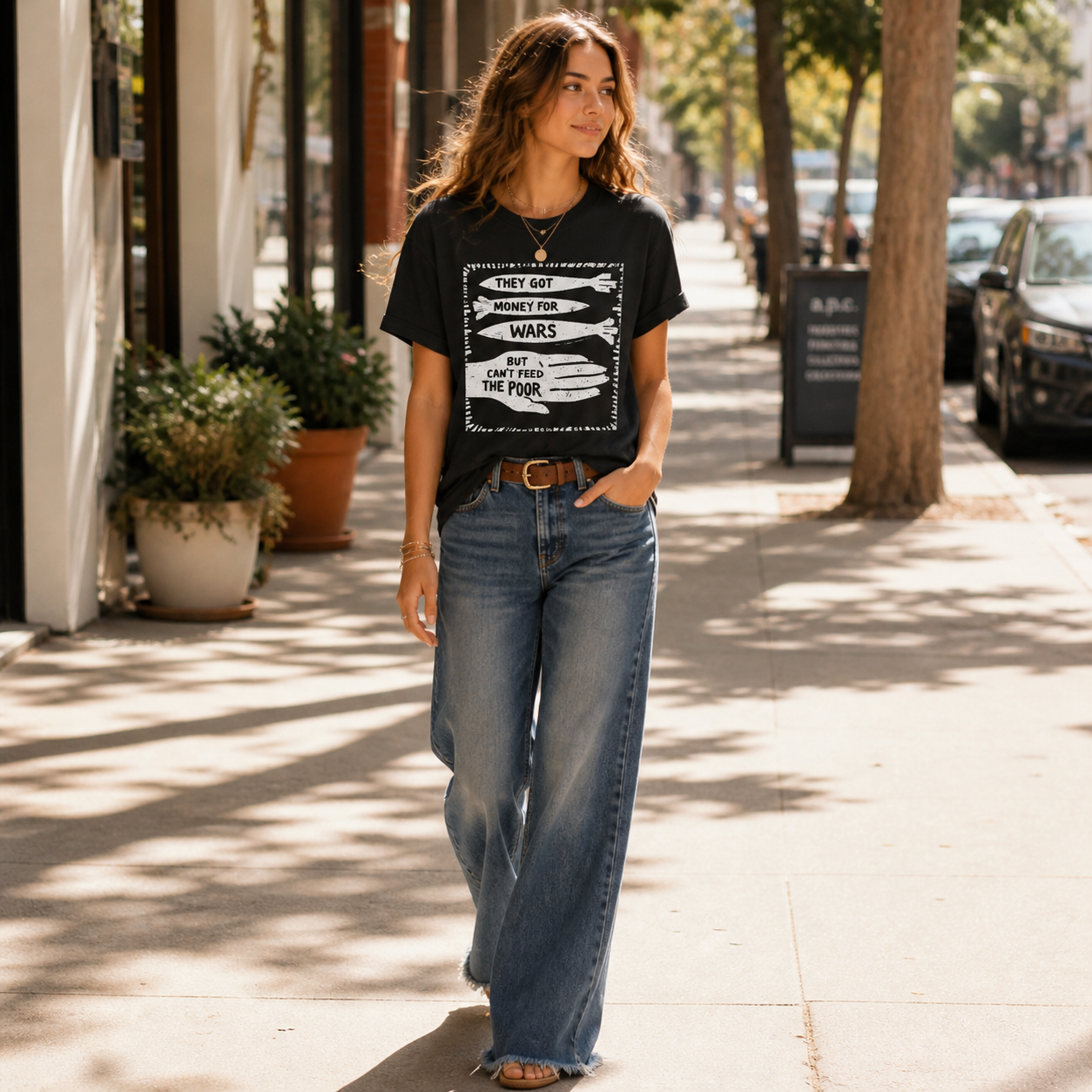 Money For Wars T-Shirt – Heavyweight Garment Dyed Tee | Anti-War Social Justice Shirt