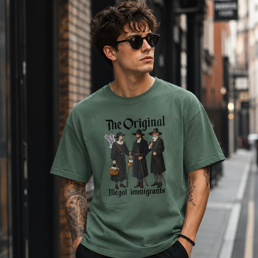Original Illegal Immigrants T-Shirt – Garment Dyed Tee | History Humor Shirt
