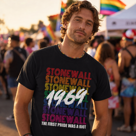 Stonewall 1969 T-Shirt — Retro Pride Rainbow Commemorative Tee