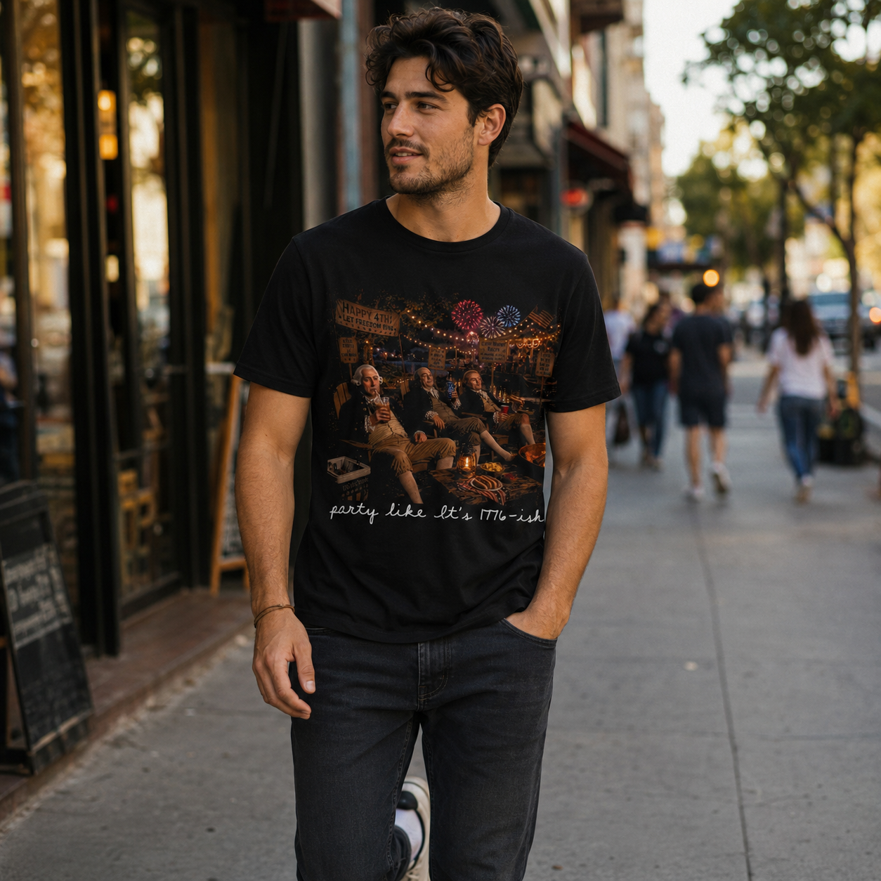 Fourth of July Party T-Shirt — 'Party Like It’s 1776' Fireworks Tee