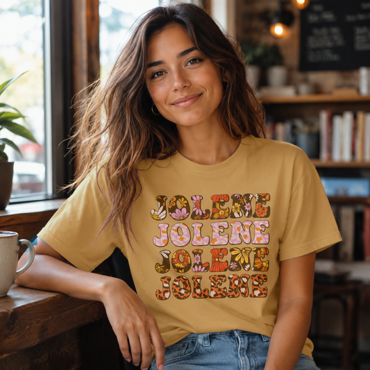 Jolene Jolene Jolene Jolene Floral Retro T-Shirt