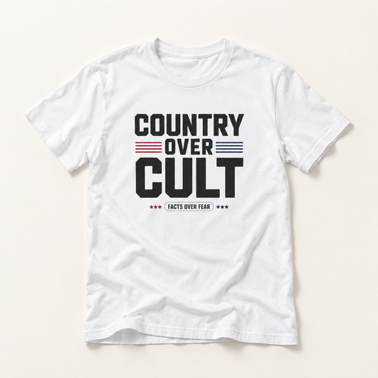 Country Over Cult T-Shirt — Patriotic 'Country Over Cult' Graphic Tee