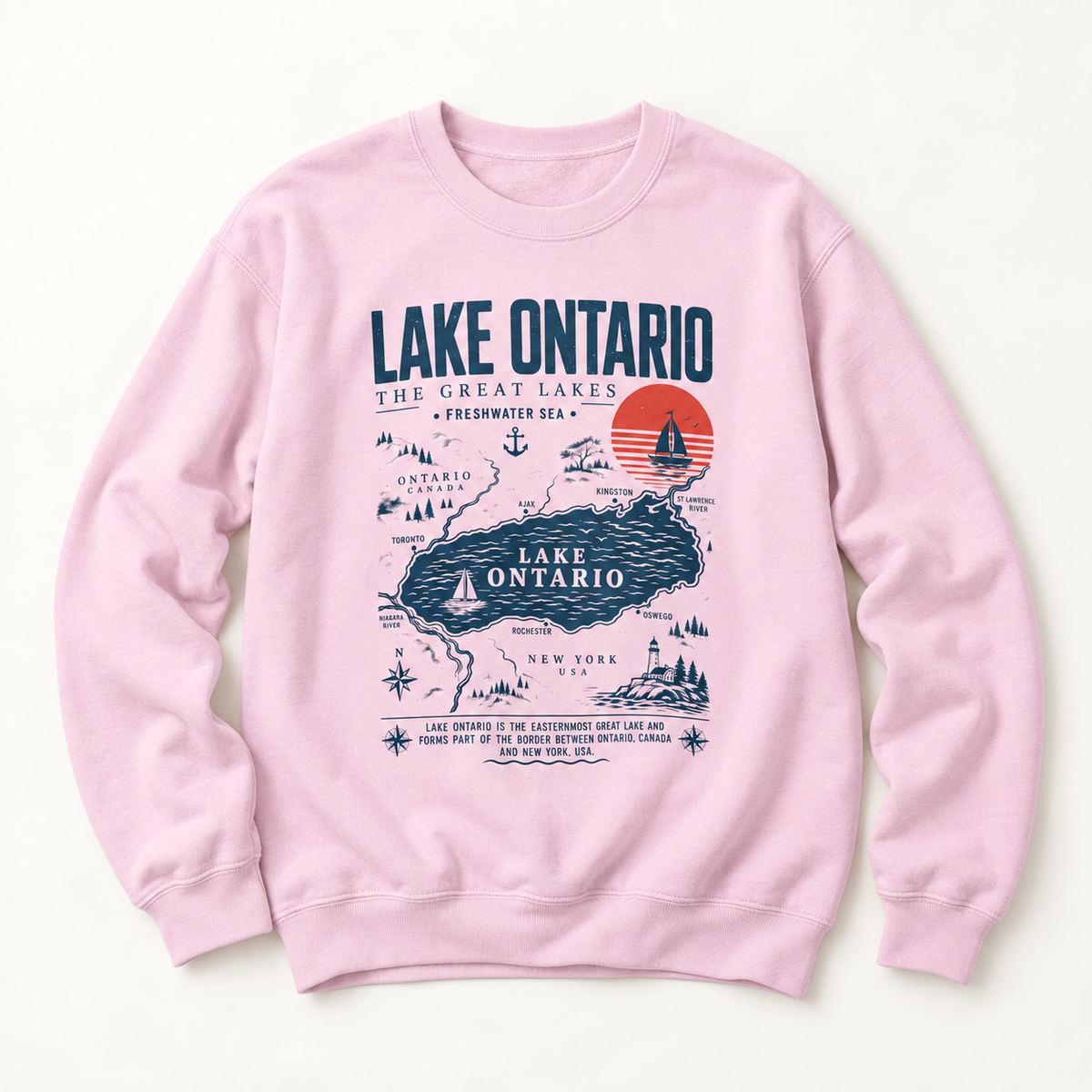 Lake Ontario Graphic Sweatshirt – Vintage Map Crewneck