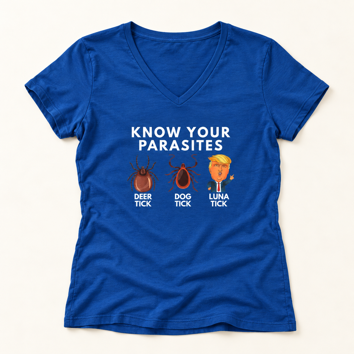 Know Your Parasites Deer Tick Dog Tick Luna Tick V-Neck T-Shirt