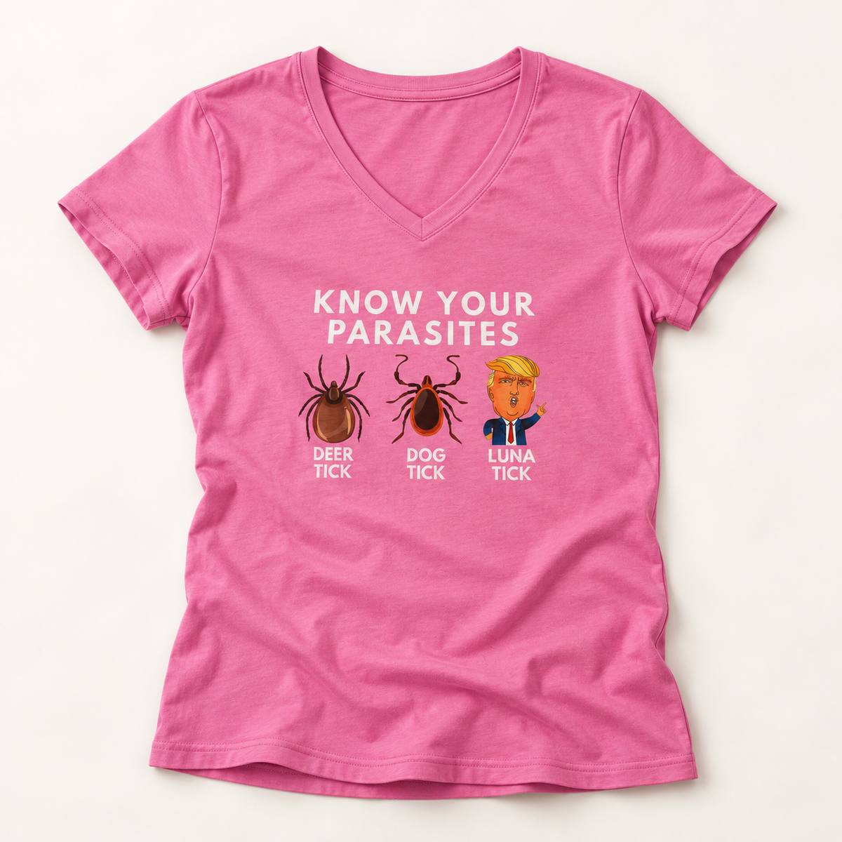 Know Your Parasites Deer Tick Dog Tick Luna Tick V-Neck T-Shirt