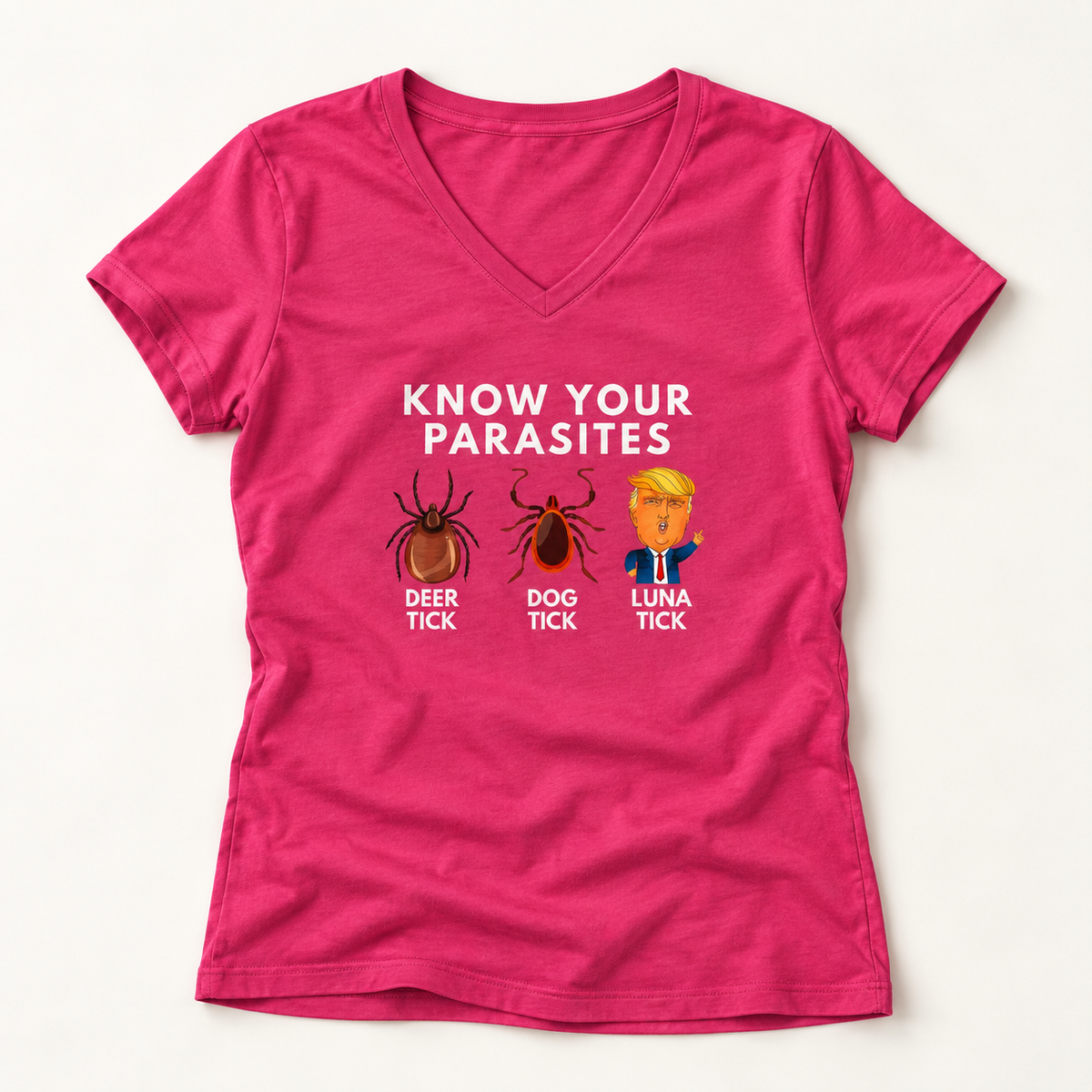 Know Your Parasites Deer Tick Dog Tick Luna Tick V-Neck T-Shirt