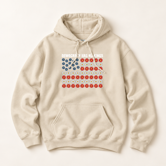 Democracy Has No Kings Patriotic Flag Hoodie