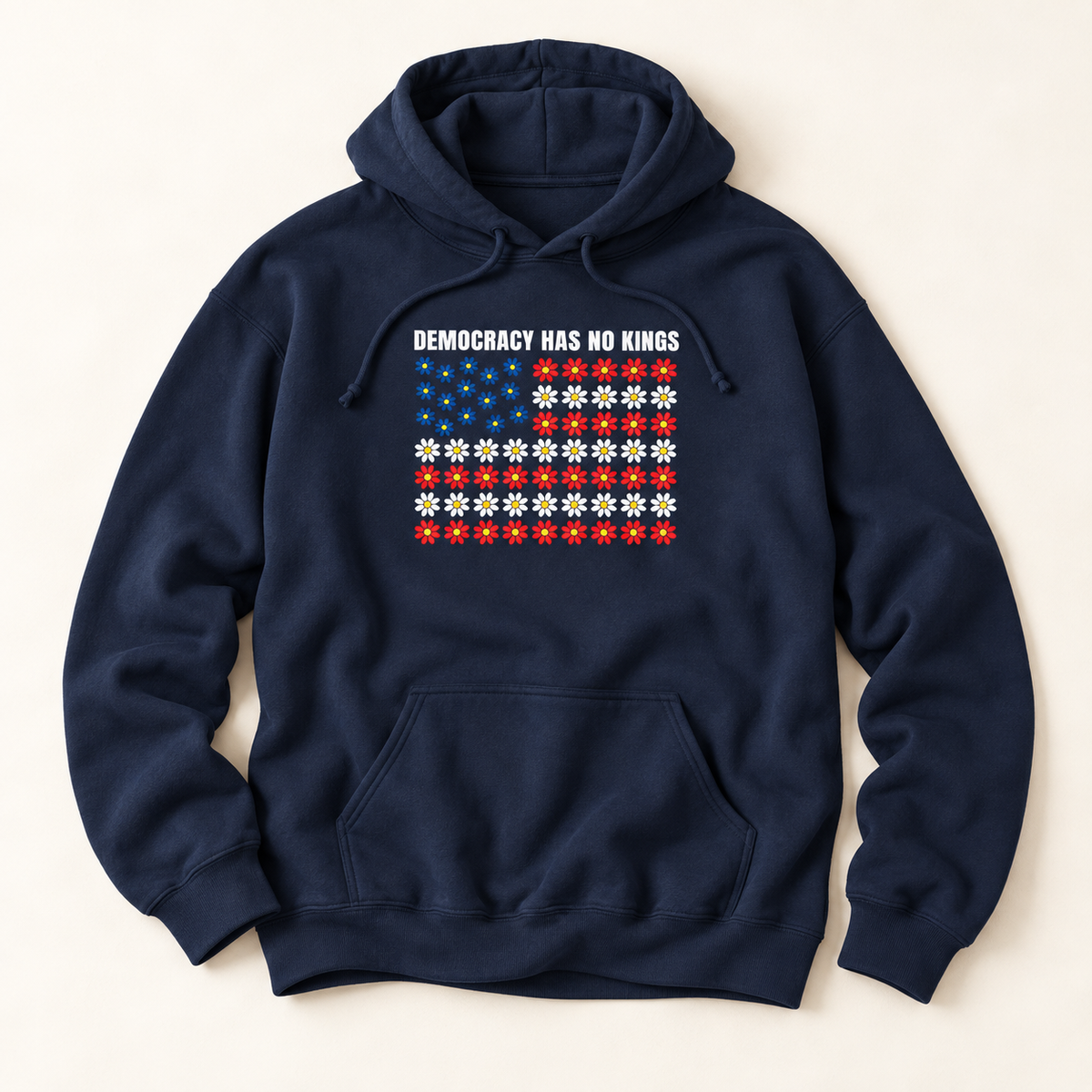 Democracy Has No Kings Patriotic Flag Hoodie