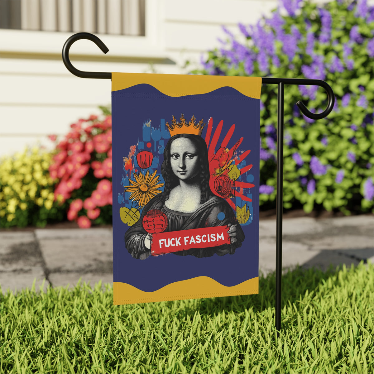F*ck Fascism Mona Lisa Garden Flag