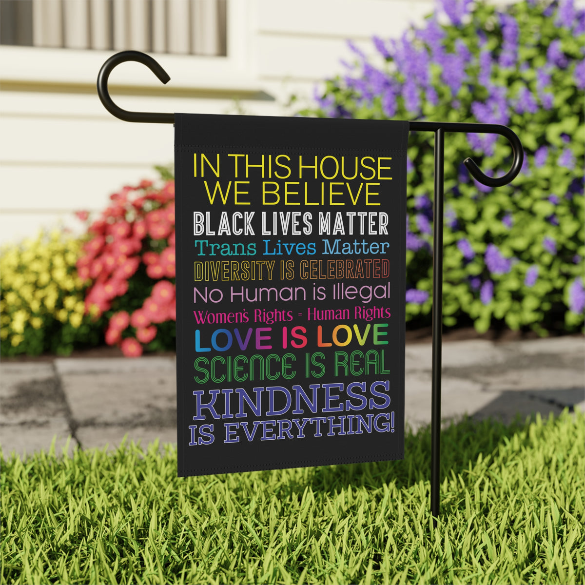 In This House We Believe Garden Banner