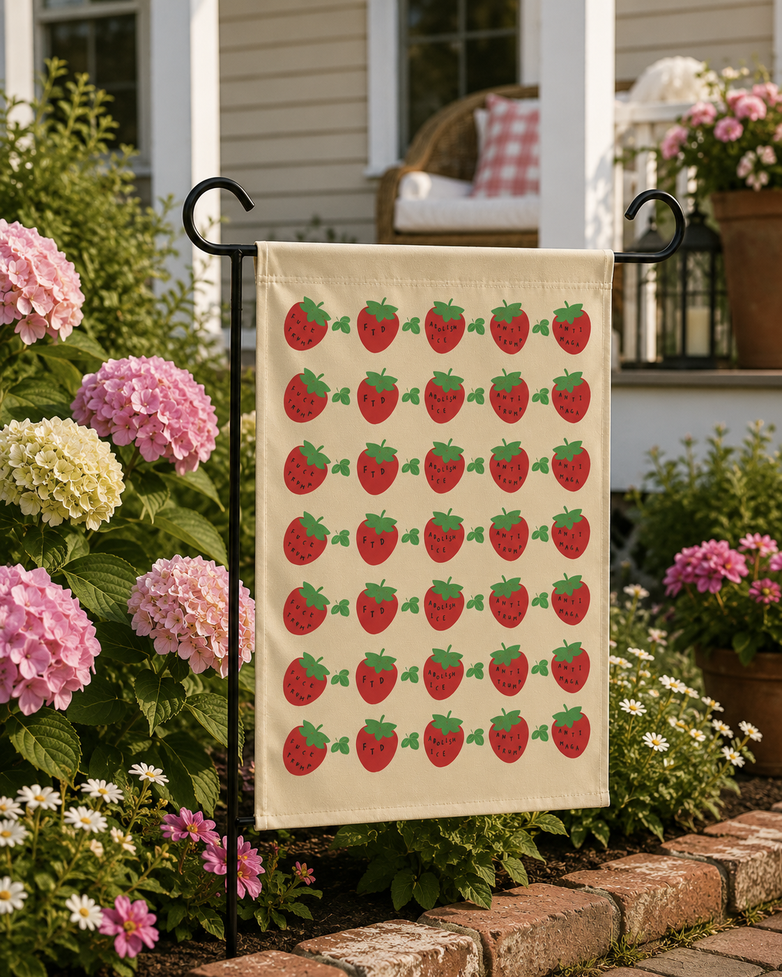 Strawberry Subtle FDT Garden Flag