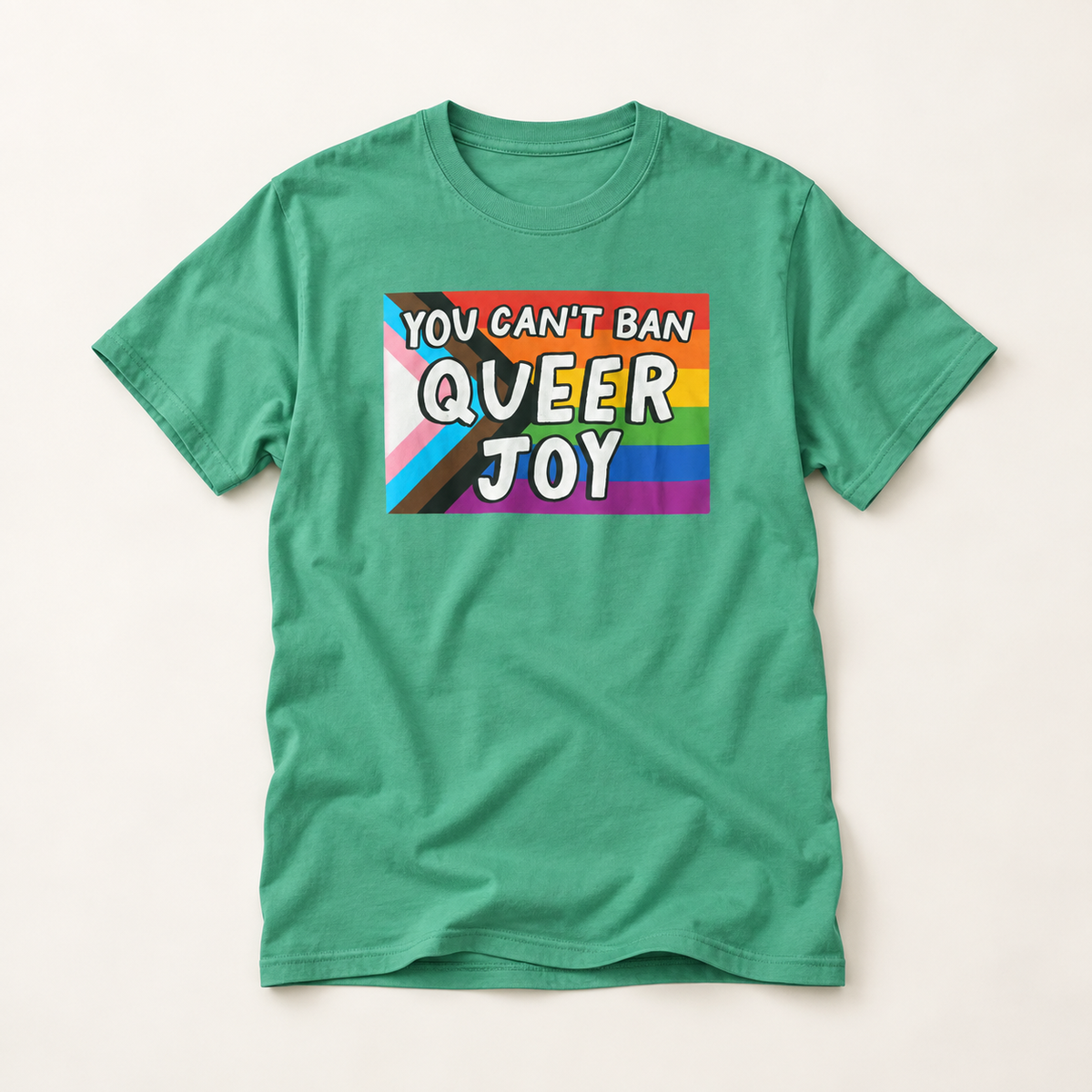 You Can’t Ban Queer Joy T-Shirt – Lightweight Cotton Tee | LGBTQ Pride Statement Activist Shirt