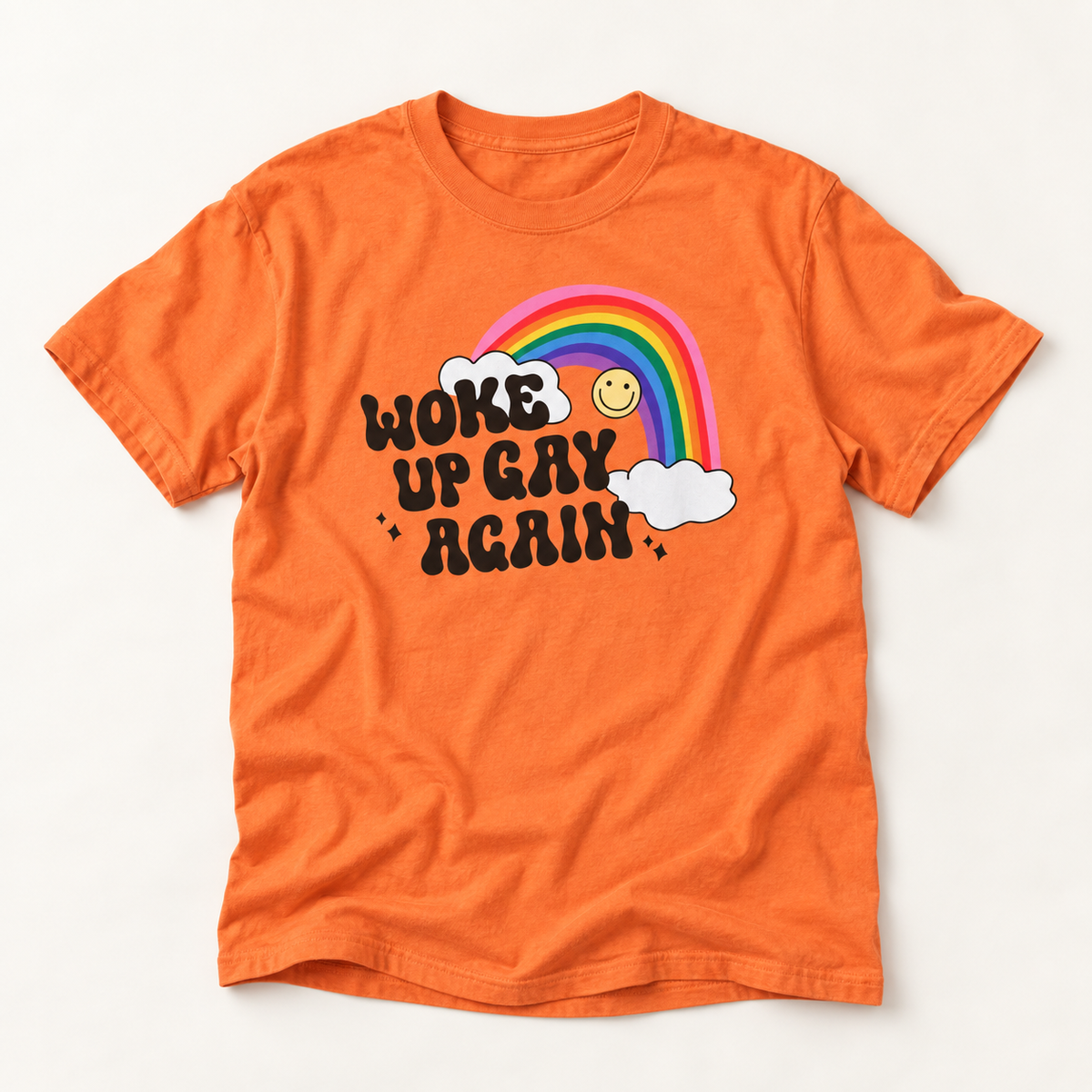 Woke Up Gay Again T-Shirt – Lightweight Cotton Tee | Funny LGBTQ Pride Statement Shirt