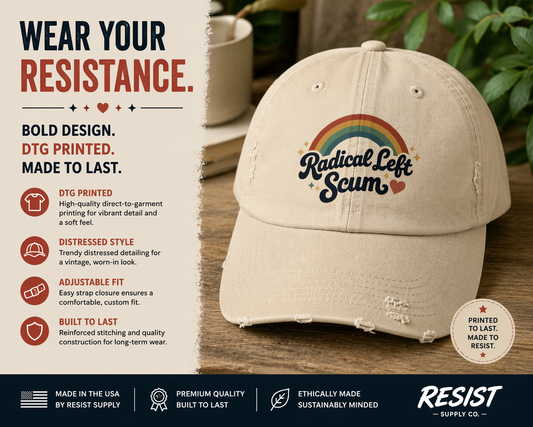 Retro Rainbow Hat - Vintage Baseball Cap With Distressed Cotton Twill & Adjustable Strap