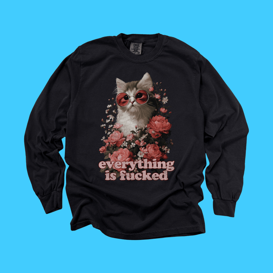 Everything Is F*cked Retro Cat T-Shirt - Resist Supply
