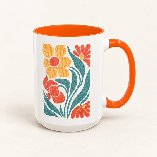 FDT Floral Coffee Mug, product view on warm off-white