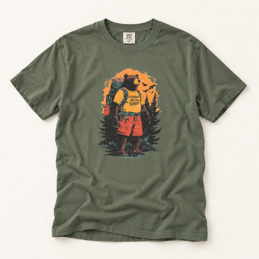 Foxtrot Delta Tango T-Shirt, product photo on warm off-white background