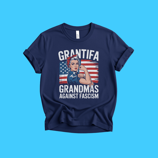 Grantifa: Grandmas Against Fascism Patriotic Rosie - Style T-Shirt - Resist Supply