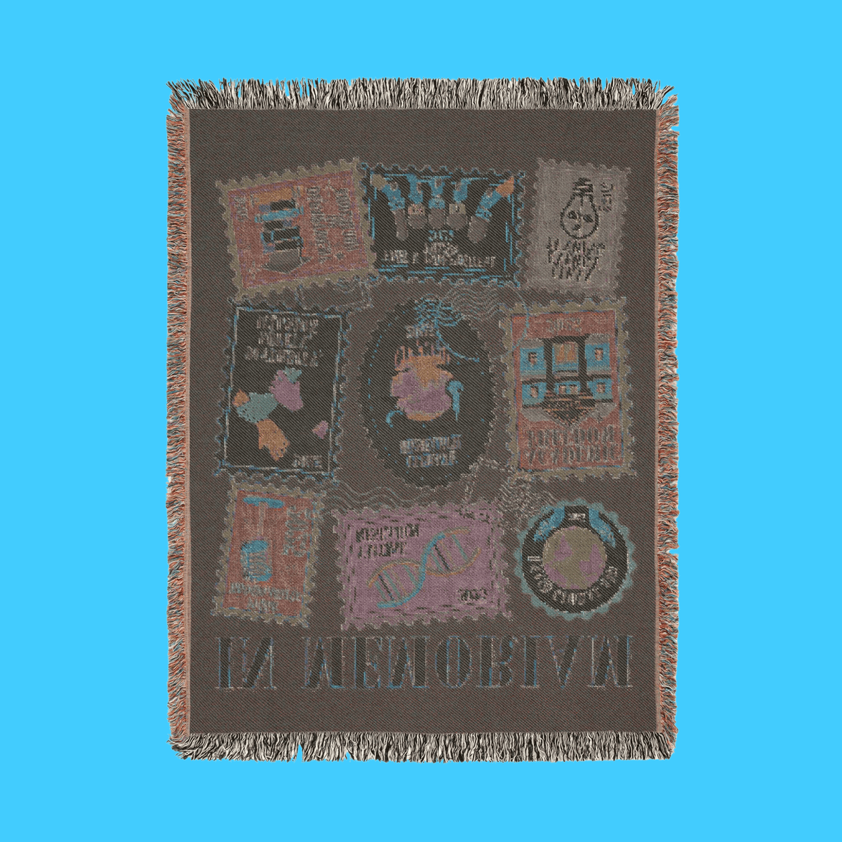 In Memoriam Woven Throw with Vintage Patchwork Design - Resist Supply