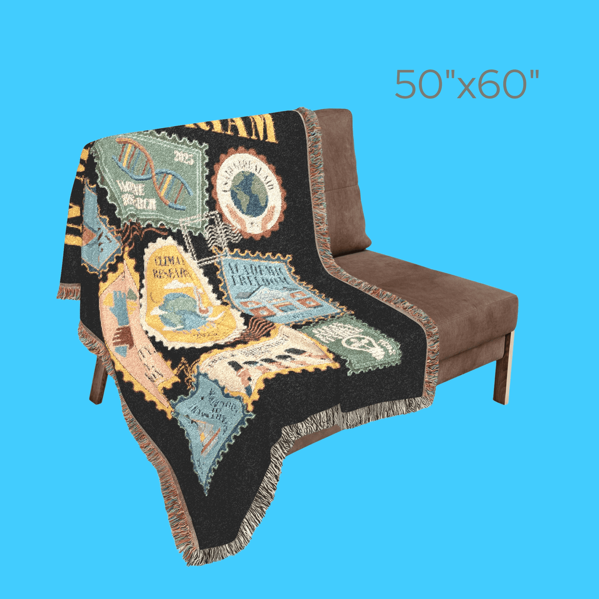 In Memoriam Woven Throw with Vintage Patchwork Design - Resist Supply