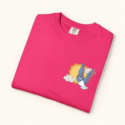 No One Is Illegal on Stolen Land T-Shirt, folded front view on warm off-white background