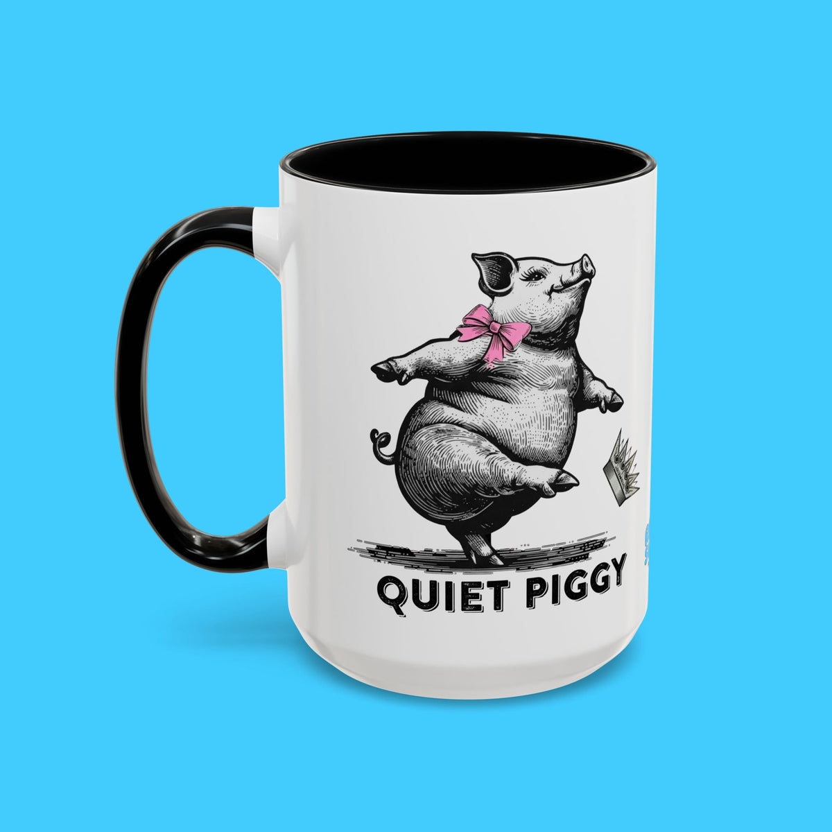 Quiet Piggy Accent Coffee Mug – Cute Dancing Pig Gift - Resist Supply