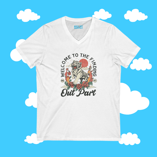 Welcome to the Finding Out Part V-Neck Tee - Resist Supply #