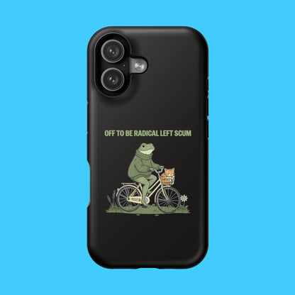 Portland Frog Radical Left Scum Magnetic Phone Case – Dual Layer Impact Resistant Cover | Funny Political Humor MagSafe iPhone & Samsung Case