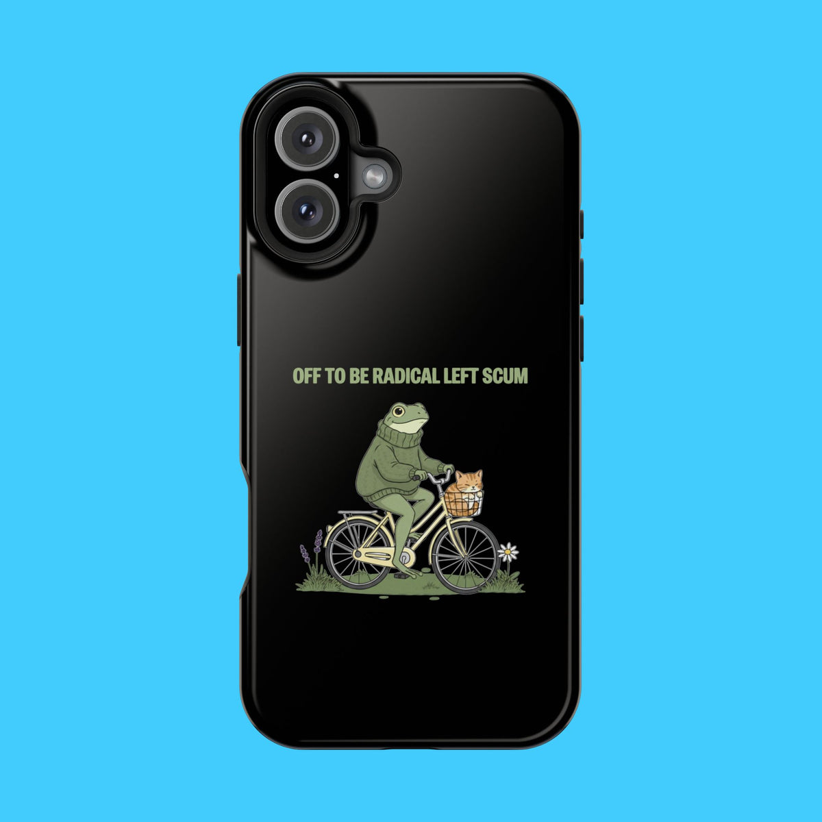 Portland Frog Radical Left Scum Magnetic Phone Case – Dual Layer Impact Resistant Cover | Funny Political Humor MagSafe iPhone & Samsung Case