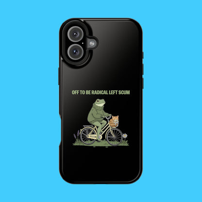 Portland Frog Radical Left Scum Magnetic Phone Case – Dual Layer Impact Resistant Cover | Funny Political Humor MagSafe iPhone & Samsung Case