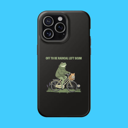 Portland Frog Radical Left Scum Magnetic Phone Case – Dual Layer Impact Resistant Cover | Funny Political Humor MagSafe iPhone & Samsung Case