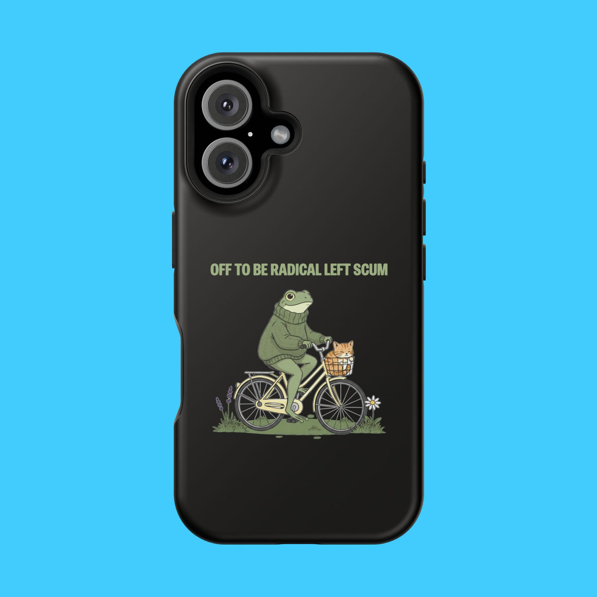 Portland Frog Radical Left Scum Magnetic Phone Case – Dual Layer Impact Resistant Cover | Funny Political Humor MagSafe iPhone & Samsung Case