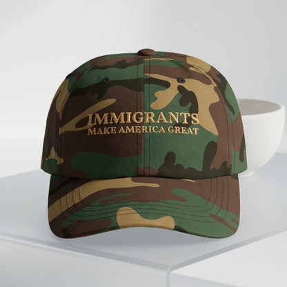 Immigrants Make America Great Camo Dad Cap