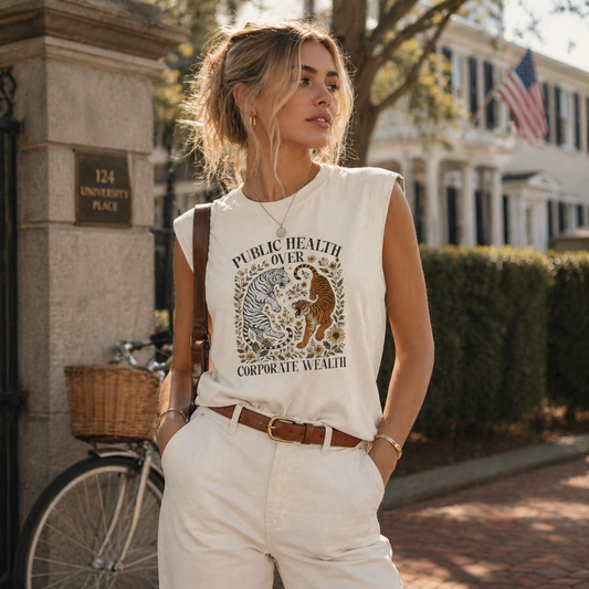 PUBLIC HEALTH OVER CORPORATE WEALTH TANK TOP