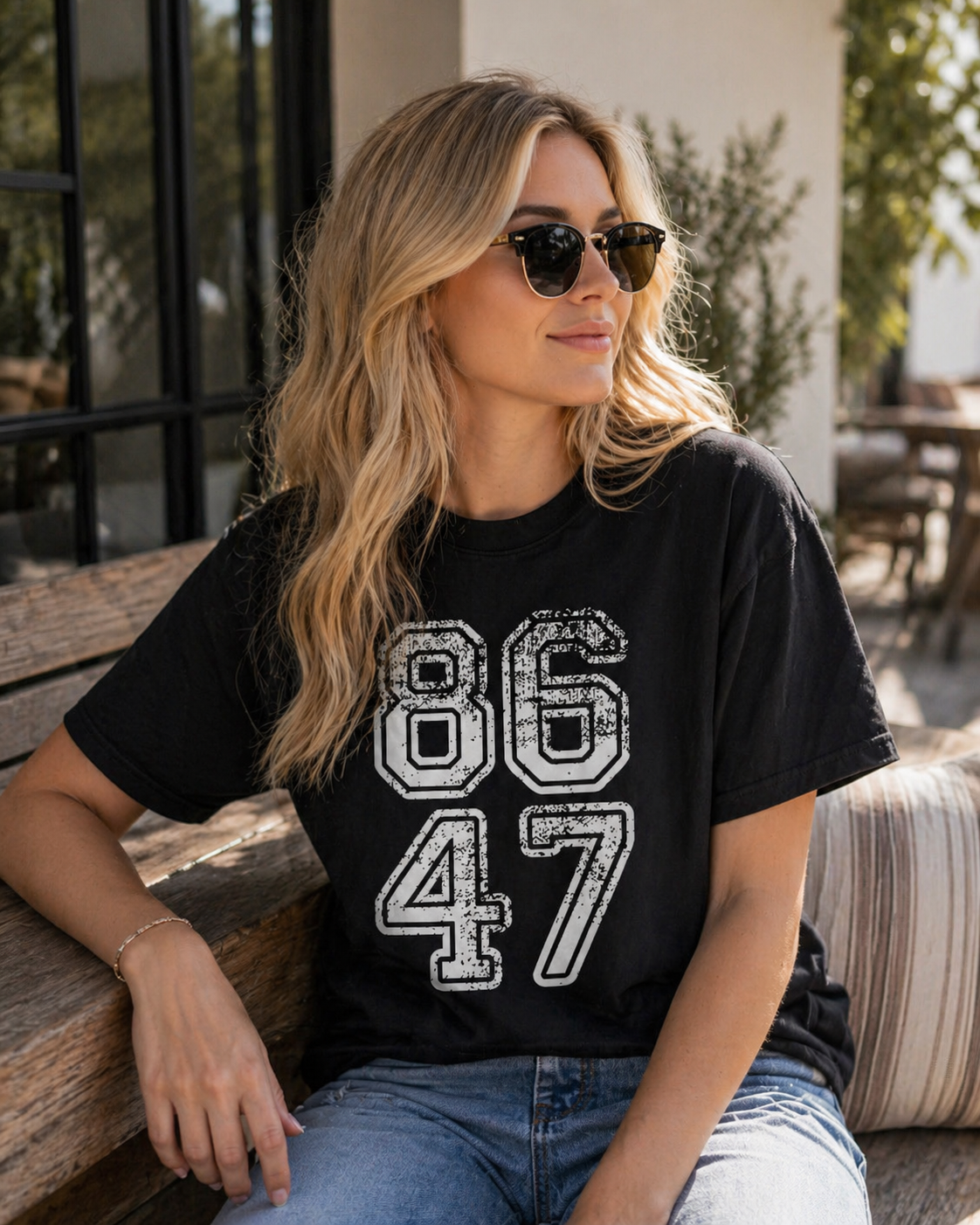 86/47 Distressed Graphic Tee