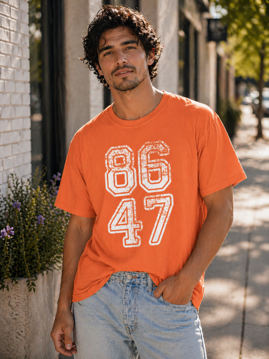 86/47 Distressed Graphic Tee