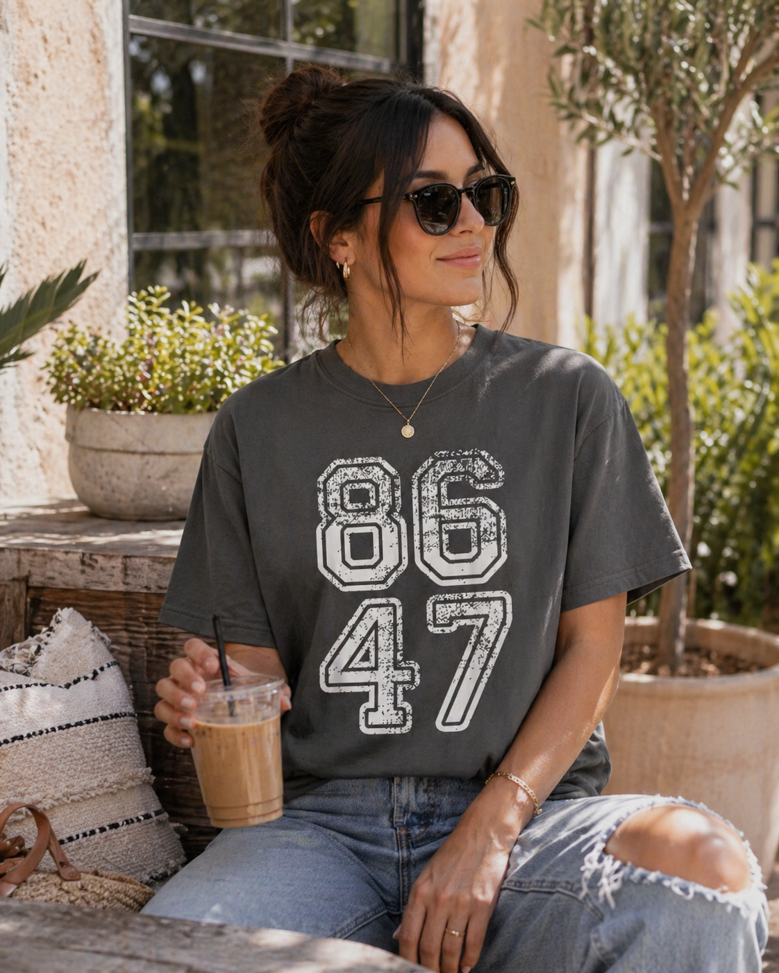 86/47 Distressed Graphic Tee