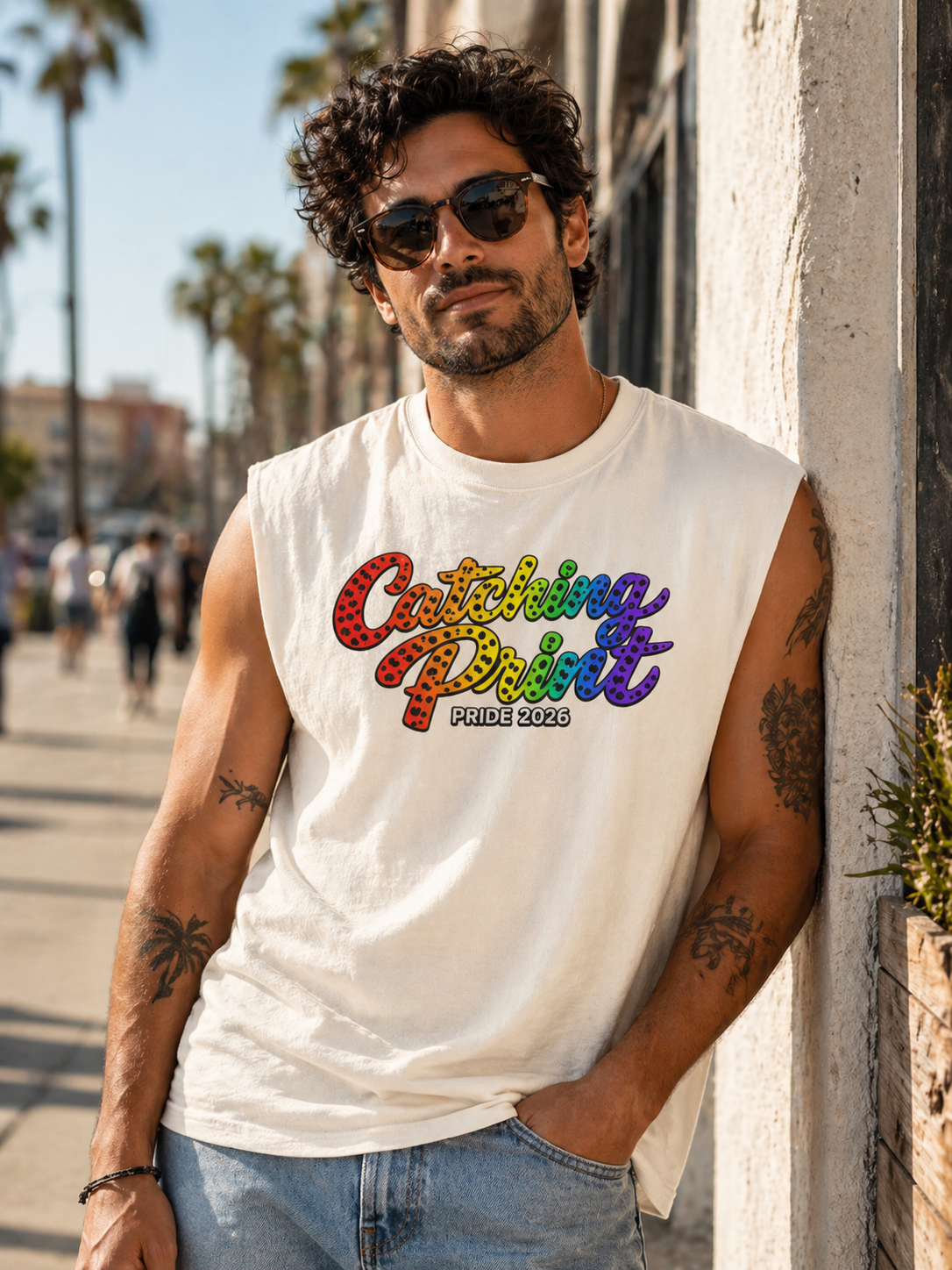 Catching Print - Pride Rainbow Muscle Tank Sleeveless Shirt