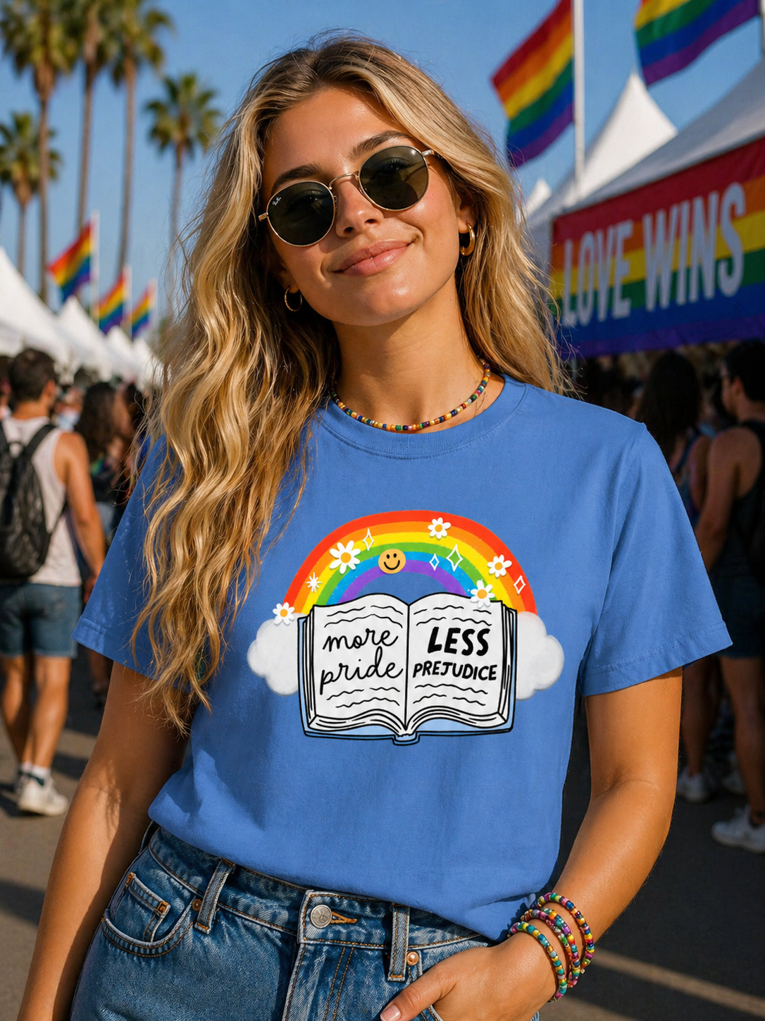 More Pride Less Prejudice T-Shirt – Lightweight Cotton Tee | LGBTQ Pride Activist Statement Shirt