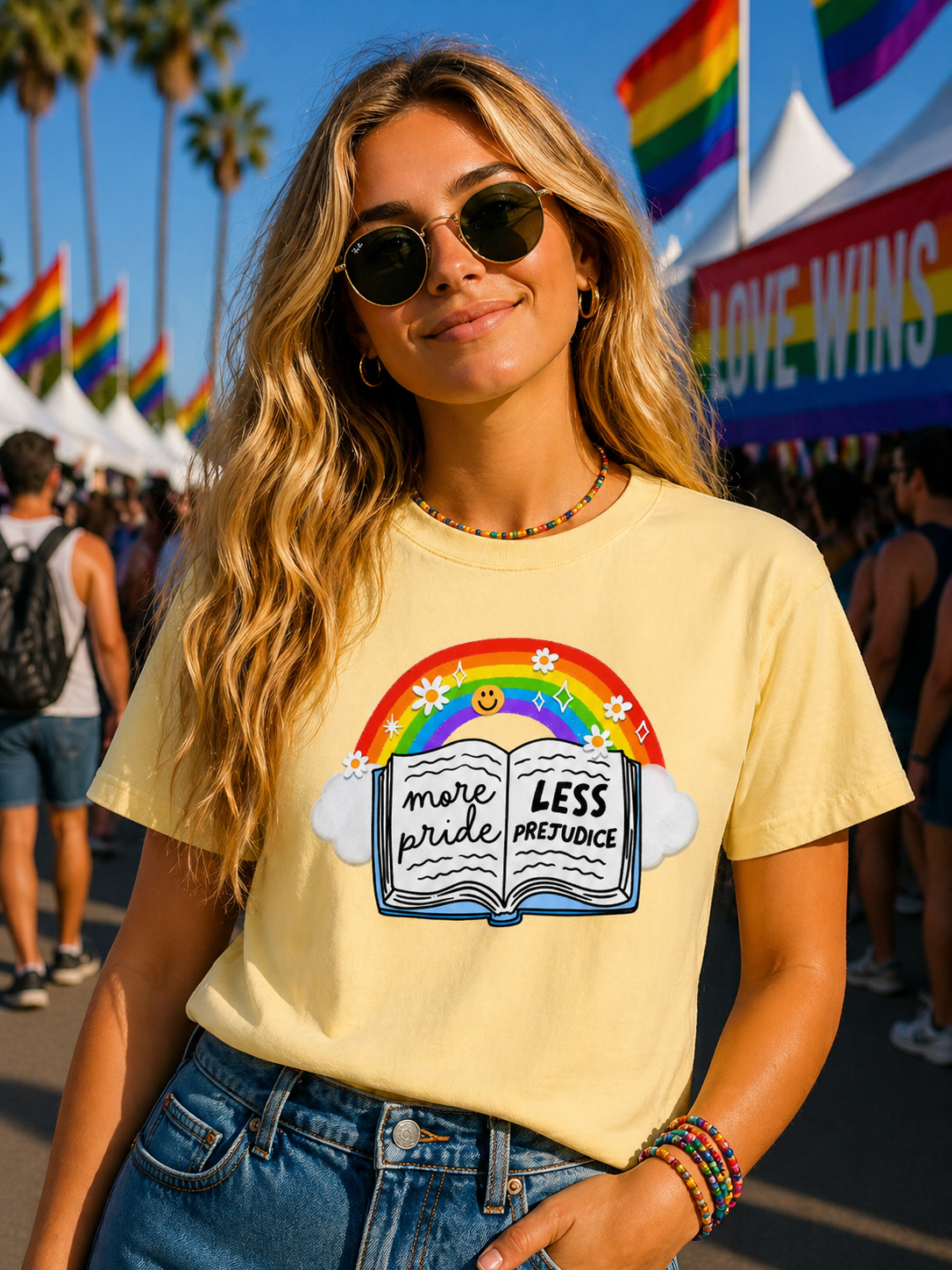 More Pride Less Prejudice T-Shirt – Lightweight Cotton Tee | LGBTQ Pride Activist Statement Shirt