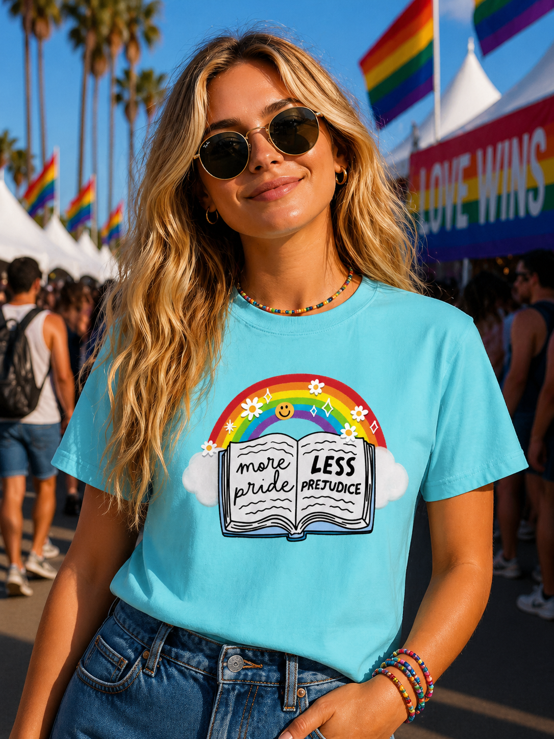 More Pride Less Prejudice T-Shirt – Lightweight Cotton Tee | LGBTQ Pride Activist Statement Shirt
