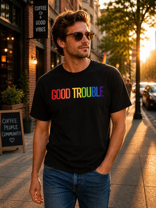 Good Trouble T-Shirt – Lightweight Breathable Cotton Tee | John Lewis Resistance Activist Shirt
