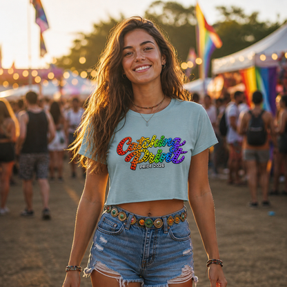 Catching Print Crop Top – Lightweight Festival Tee | Activist Statement Top