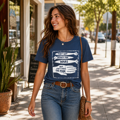 Money For Wars T-Shirt – Heavyweight Garment Dyed Tee | Anti-War Social Justice Shirt