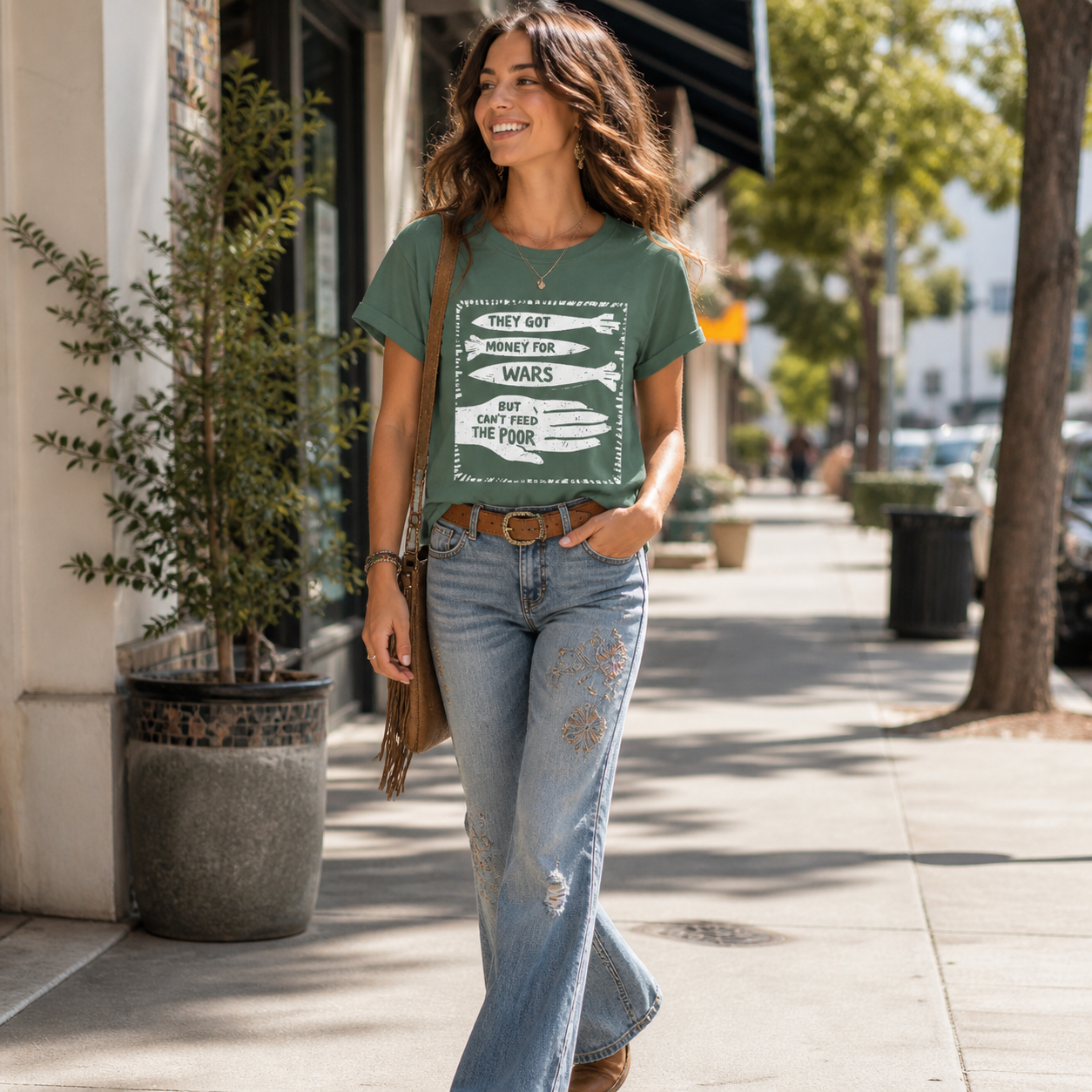 Money For Wars T-Shirt – Heavyweight Garment Dyed Tee | Anti-War Social Justice Shirt