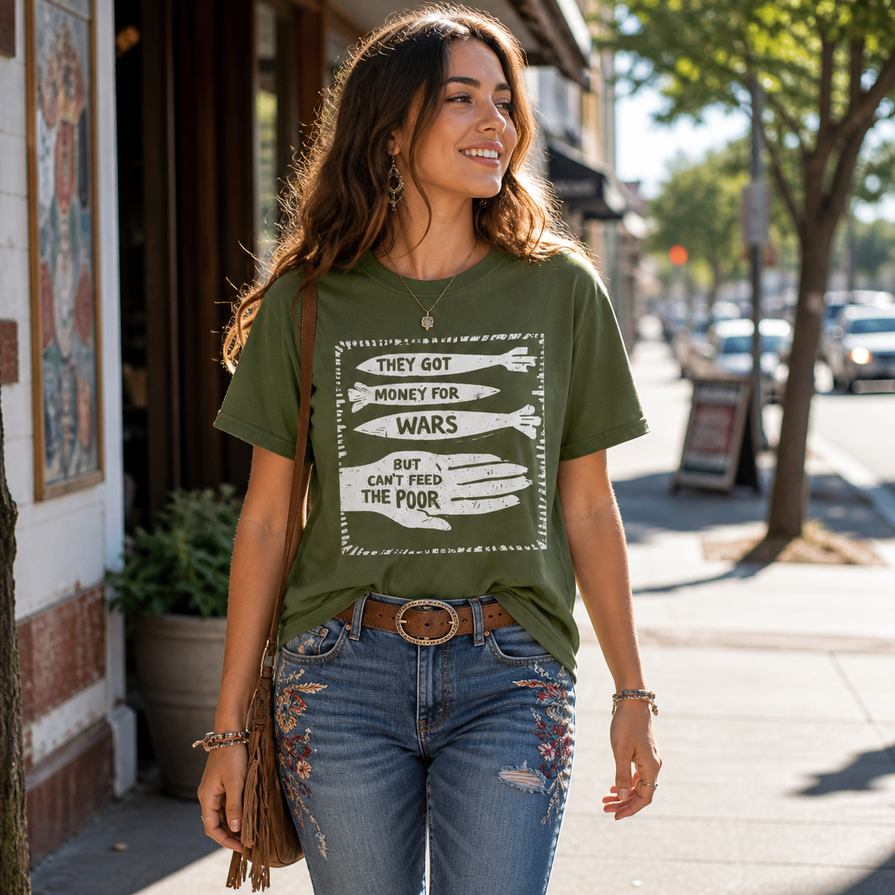 Money For Wars T-Shirt – Heavyweight Garment Dyed Tee | Anti-War Social Justice Shirt