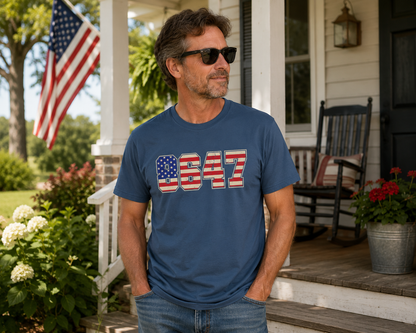 8647 American Flag T-Shirt – Vintage Athletic Tee | Patriotic Statement Shirt